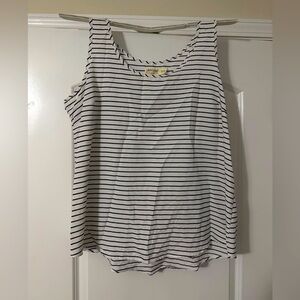 Faded Glory Black and White Striped Tank Top